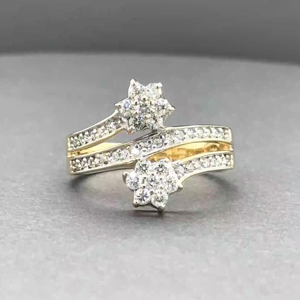 Estate 14K Y Gold 0.74ctw H-I/SI1-2 Diamond Crossover Ring