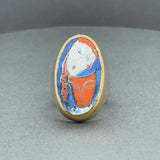 Estate Thor Selzer 14K Y Gold Comedy/Tragedy Pinky Ring
