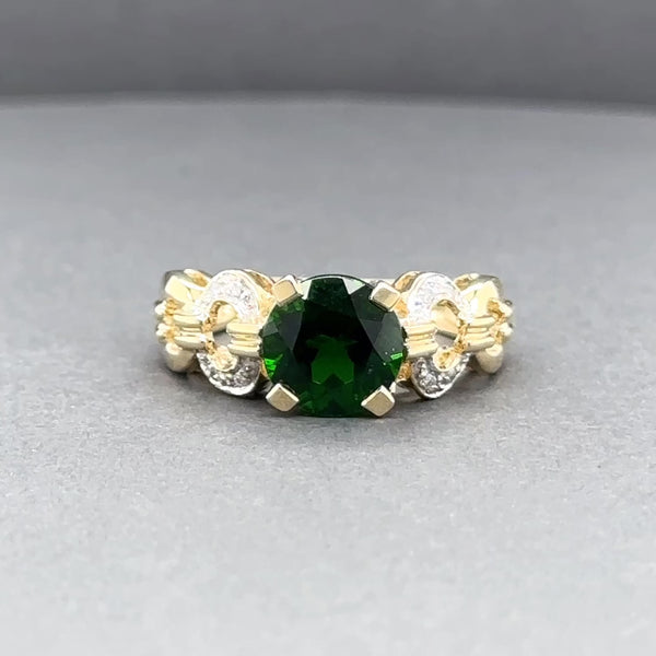 Estate 14K Y Gold 2.12ct Diopside & 0.03ctw Diamond Ring