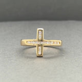 Estate 14K Y Gold 0.34ctw G/VS2-SI1 Diamond Cross Ring