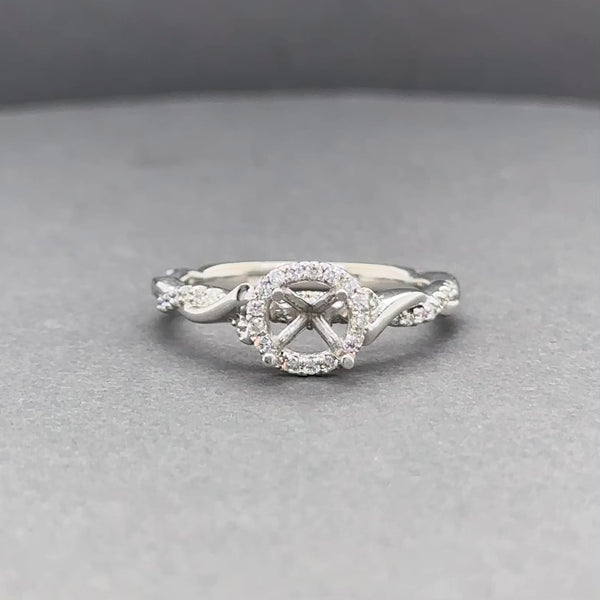 Estate 14K W Gold Braided 0.35ctw H-I/SI1-2 Diamond Mounting