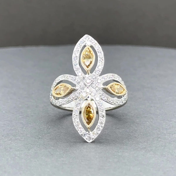 Estate 18K TT Gold 0.85ctw Fancy Yellow-G-H/VS2-SI1 Diamond Ring