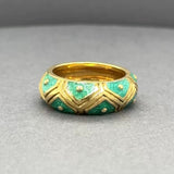 Estate 18K Y Hidalgo Gold Enameled Ring
