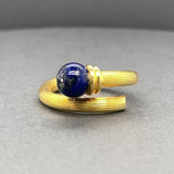 Estate 18K Y Gold Lapis Lazuli Bypass Ring
