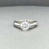 Estate Platinum CZ Solitaire Eng. Ring Mounting