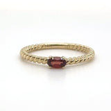 14K Y Gold 0.30ct Garnet Rope Design Ring