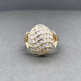 Anillo de cúpula de diamantes GH/VS2-SI1 de 0,92 quilates en oro Y de 18 quilates Estate