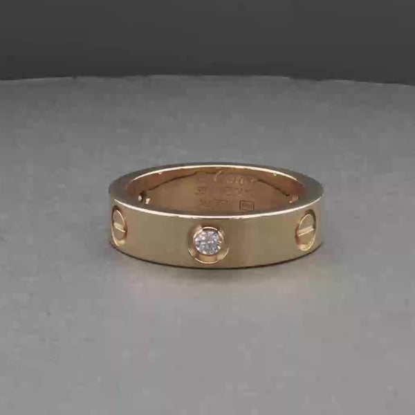 Estate Cartier 18K Y Gold Love Classic 0.22ctw Diamond Ring