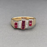 Estate 14K Y Gold 0.56ctw Ruby & 0.02ctw H-I/SI1-2 Diamond Ring