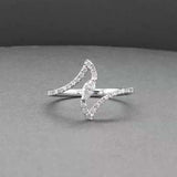 Estate 14K W Gold 0.33ctw Diamond Bypass Ring