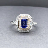 Estate 14K TT Gold 0.97ct Tanzanite & 0.51ctw G-H/SI2-I1 Diamond Ring