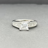 Bague de fiançailles en diamant taille princesse Estate en or 14 carats W 1,58 cttw G/SI2