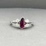 Estate 18K W Gold 0.72ct Ruby & 0.25ctw Diamond Ring