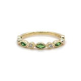 14K Y Gold 0.68ctw Tsavorite and 0.06ctw Diamond Ring