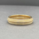 Estate 18K Y Gold 4.35mm Set of 2 Milgrain Rings