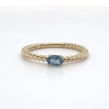 14K Y Gold 0.30ct London Blue Topaz Rope Design Ring