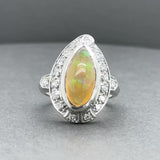 Estate Platinum 4.67ct Fire Opal & 0.40ctw Diamond Cocktail Ring