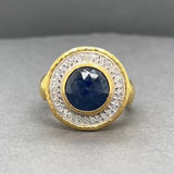 Estate Gurhan 18 & 24K Y Gold 4.33ct Sapphire & 0.17ctw Diamond Ring