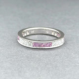 Estate 18K W Gold 0.60ctw Pink Sapphire & 0.29ctw G/SI1-2 Diamond Ring