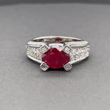 Estate 14K W Gold 2.10ct Ruby & 0.60ctw H-I/SI1-2 Diamond Ring