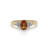 14K Y Gold 0.68ct Citrine and 0.09ctw G/VS2 Diamond Ring