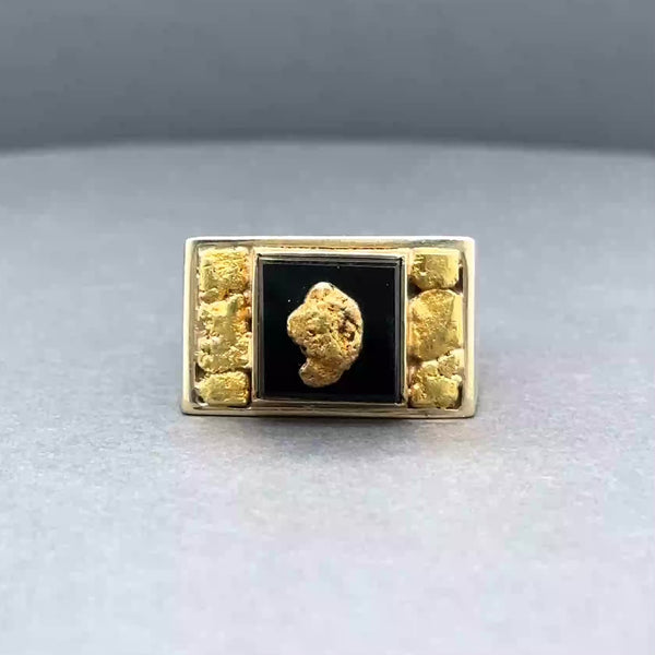 Estate 10K Y Gold 1.68ct Onyx Nugget Ring