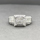 Estate 14K W Gold 0.98ctw H-I/SI1-I1 Diamond Cluster Ring