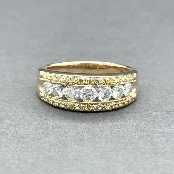 Estate 14K Y Gold 0.96ctw Fancy Yellow & G-H/SI1-2 Diamond Ring