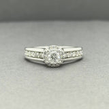 Estate 14K W Gold 0.96ctw H/I1-2 Diamond Eng. Ring