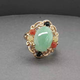 Estate 14K Y Gold 3.71ctw Jadeite Ring