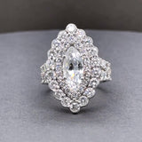 Estate 14K W Gold 4.39ctw G-H/VS2-SI2 Diamond Marquise Eng. Ring