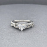 Estate Platinum 0.91ctw D-I/VVS1-SI2 Heart Diamond Eng. Ring GIA