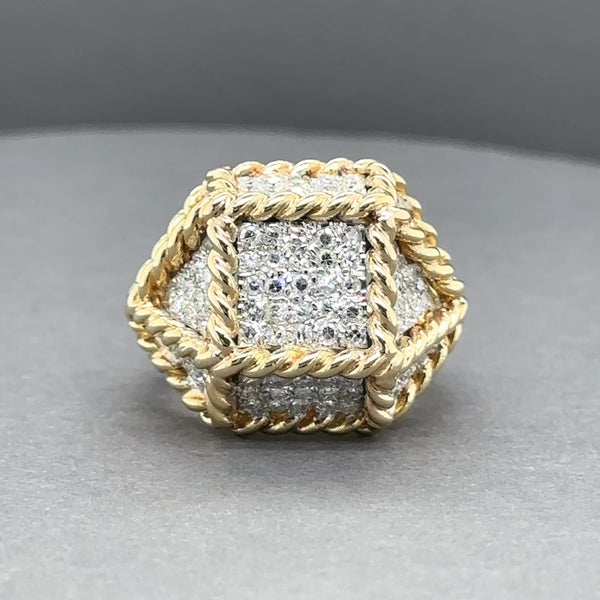 Estate 18K Y Gold 0.95ctw H/SI1-2 Diamond Geometric Ring