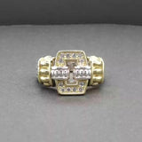 Estate Lagos SS 18 Caviar Lux 0.13ctw Diamond Buckle Ring