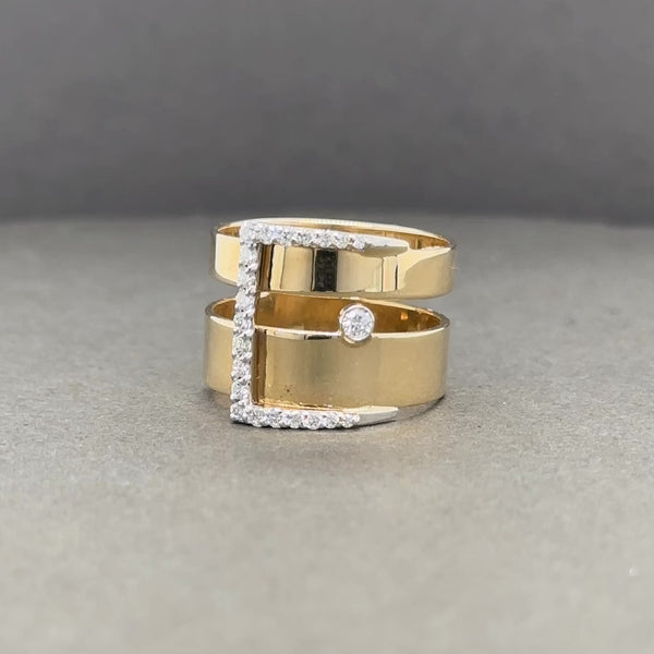 Estate 14K Y Gold 0.25ctw H/SI1-2 Diamond Buckle Ring