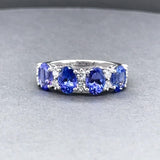 Estate 14K W Gold 3.16ctw Tanzanite & 0.37ctw G-H/SI1-2 Diamond Ring