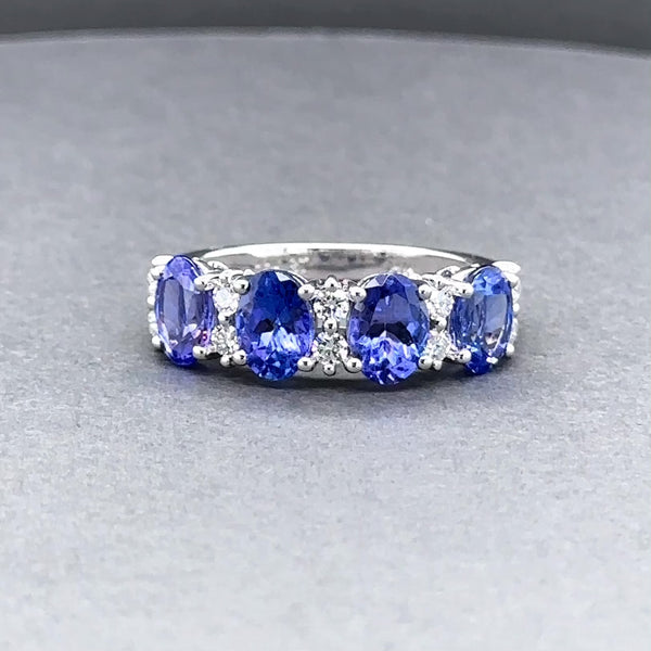 Estate 14K W Gold 3.16ctw Tanzanite & 0.37ctw G-H/SI1-2 Diamond Ring