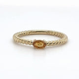 Bague en or 14 carats avec motif corde citrine 0,21 ct