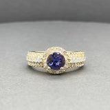 Estate 18K Y Gold 1.14ct Tanzanite & 0.43ctw Diamond Ring