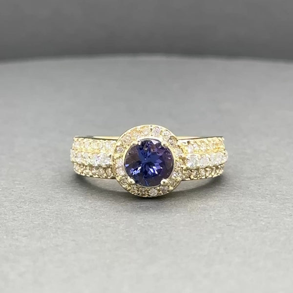Estate 18K Y Gold 1.14ct Tanzanite & 0.43ctw Diamond Ring