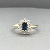 Estate 14K Y Gold 0.74ctw Sapphire & Diamond Ring
