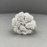 Estate 14K W Gold 0.54ctw H-I/SI2-I2 Diamond Flower Ring