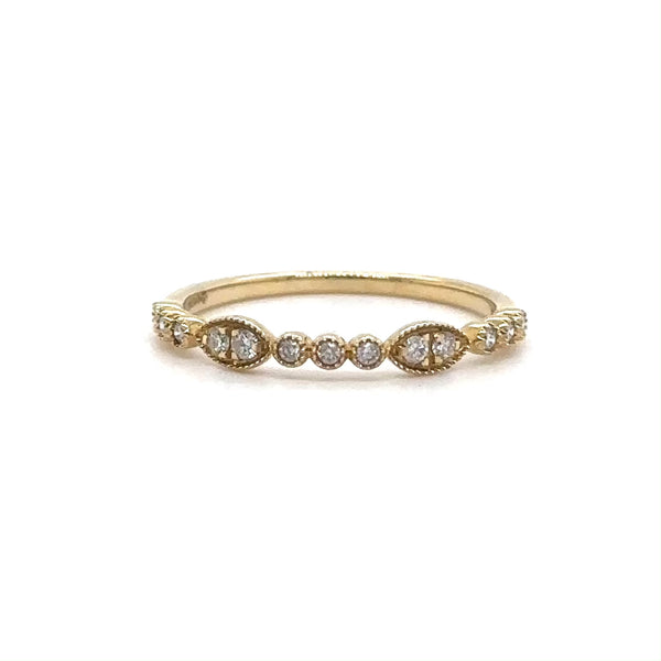 14K Y Gold 0.15ctw G/SI2 Bezel Set Dainty Diamond Ring