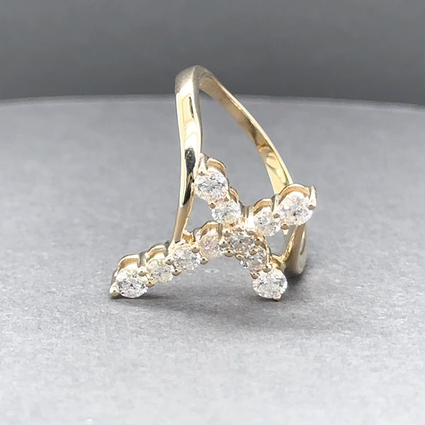 Estate 14K Y Gold 0.85ctw H/SI2-I1 Diamond Cross Ring