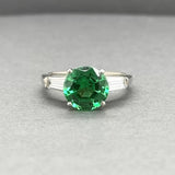 Estate 14K W Gold 3.39ct Garnet & 0.52ctw Diamond Ring