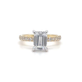 14K Y Gold 0.43ctw Hidden Halo Diamond Mounting