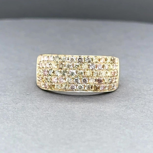 Estate 18K Y Gold 0.94ctw Fancy Multi Colored Diamond Ring