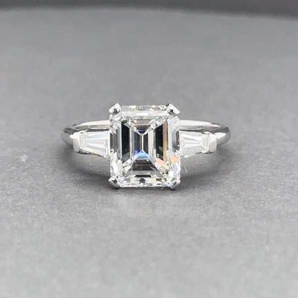 Estate Platinum 3.07ctw G-H/VS2-SI1 Diamond Eng. Ring GIA