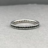 Estate 14K W Gold 0.41ctw Black Diamond Eternity Ring