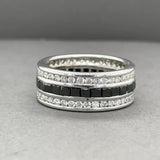 Estate 14K W Gold 4.72ctw Black-H-I/SI1-I1 Diamond Eternity Ring